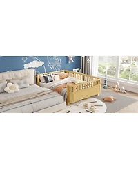 Streamdale Furniture Wood Platform Bed with Rails for Kids