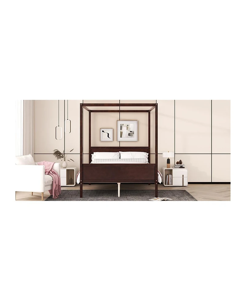 Streamdale Furniture Canopy Platform Bed with Headboard and Footboard