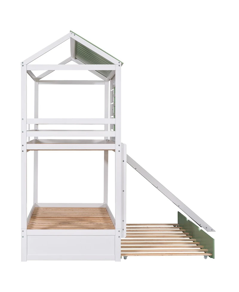 Streamdale Furniture Bunk Bed with Slide and Trundle