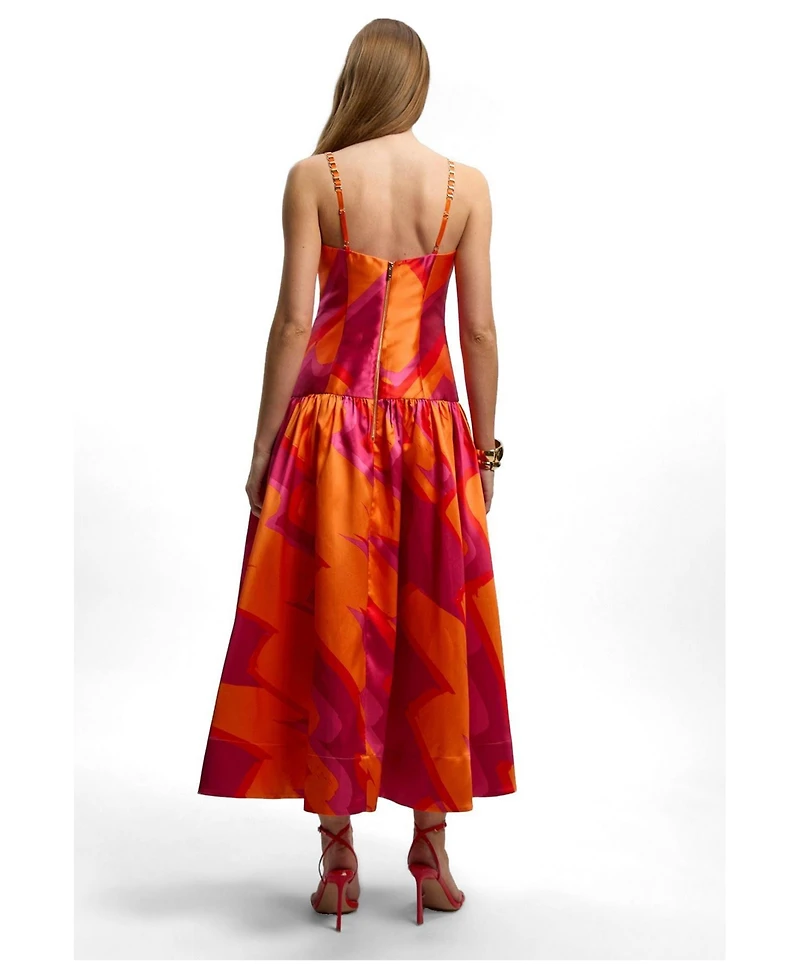 Karen Millen Women's Abstract Strappy Maxi Dress