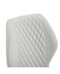 Streamdale Furniture Set of 4 Modern Diamond-Quilted Pu Dining Chairs with Metal Legs