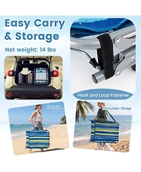 Gouun Set of 2 Tanning Chair with Face Arm Holes Portable 4-Level Sunbathing Pair
