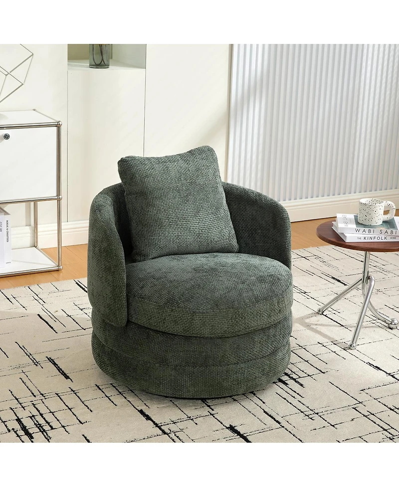 Streamdale Furniture 30''With Modern 360 Swivel Barrel Accent Chair with Pillow