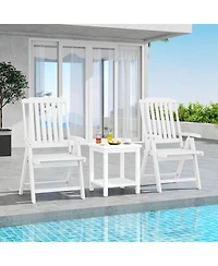 Sugift All-Weather Hdpe Foldable Patio Dining Chair with Armrests