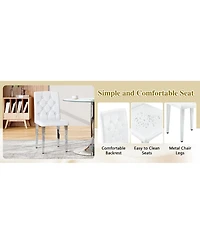 Streamdale Furniture 47.3 inch Circular Mdf Dining Table and 4 Ergonomic Pu Chairs Set
