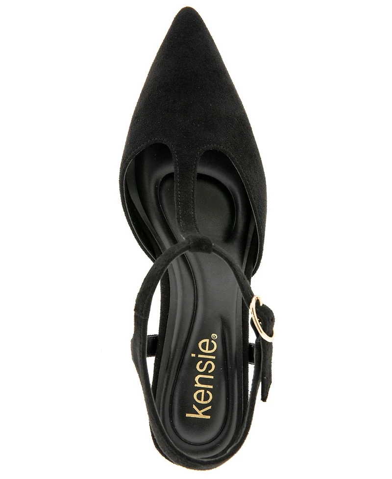 Kensie Women's Odessa Kitten Heel T-Strap Pump