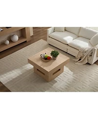 Streamdale Furniture Rustic Square Coffee Table with Scalloped Edges