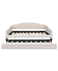Streamdale Furniture Upholstered Tufted Daybed with Twin Size Trundle