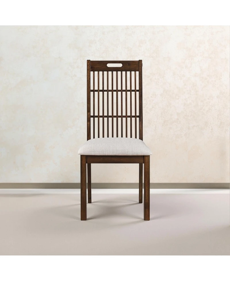 Streamdale Furniture Set of 2 Rustic Farmhouse Dining Chairs with Upholstered Seats
