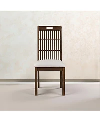 Streamdale Furniture Set of 2 Rustic Farmhouse Dining Chairs with Upholstered Seats