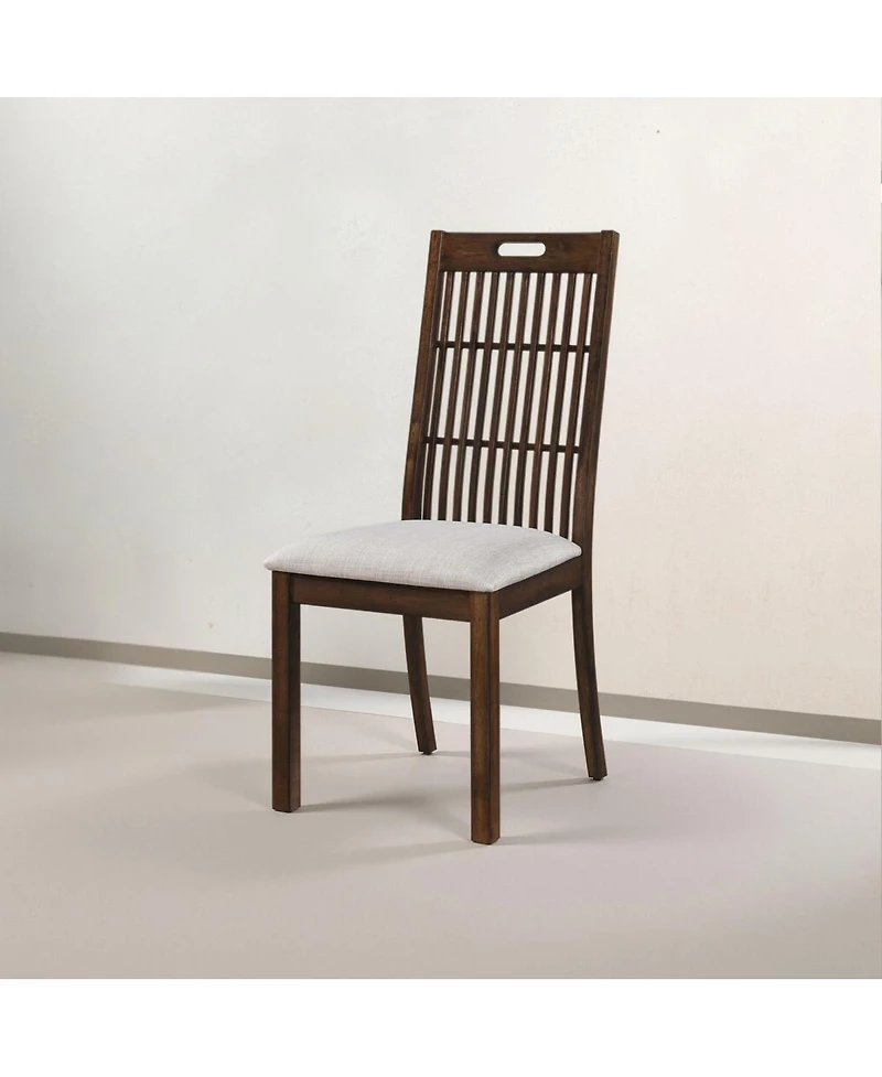 Streamdale Furniture Set of 2 Rustic Farmhouse Dining Chairs with Upholstered Seats