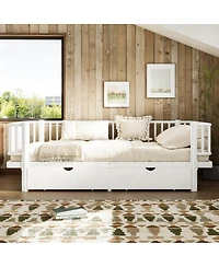 Streamdale Furniture Full Size Metal Platform Bed with Storage Drawers