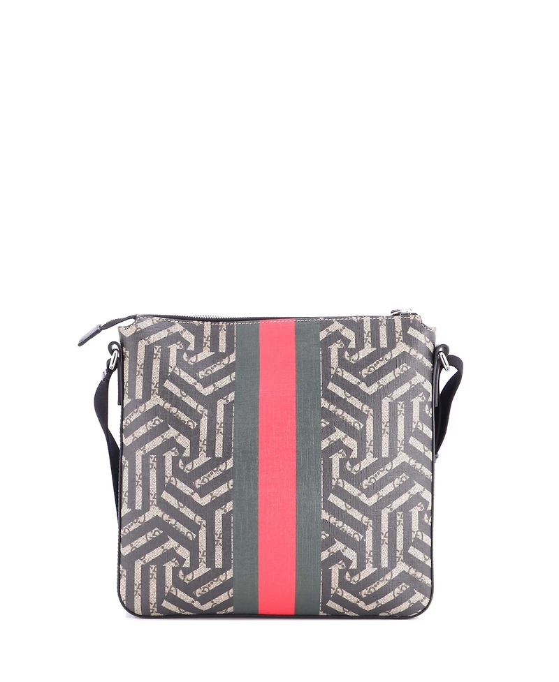 Pre-Owned Gucci Medium Front Zip Messenger Caleido Gg Coated Canvas