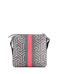 Pre-Owned Gucci Medium Front Zip Messenger Caleido Gg Coated Canvas