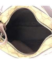 Pre-Owned Gucci Small Front Zip Messenger Gg Coated Canvas
