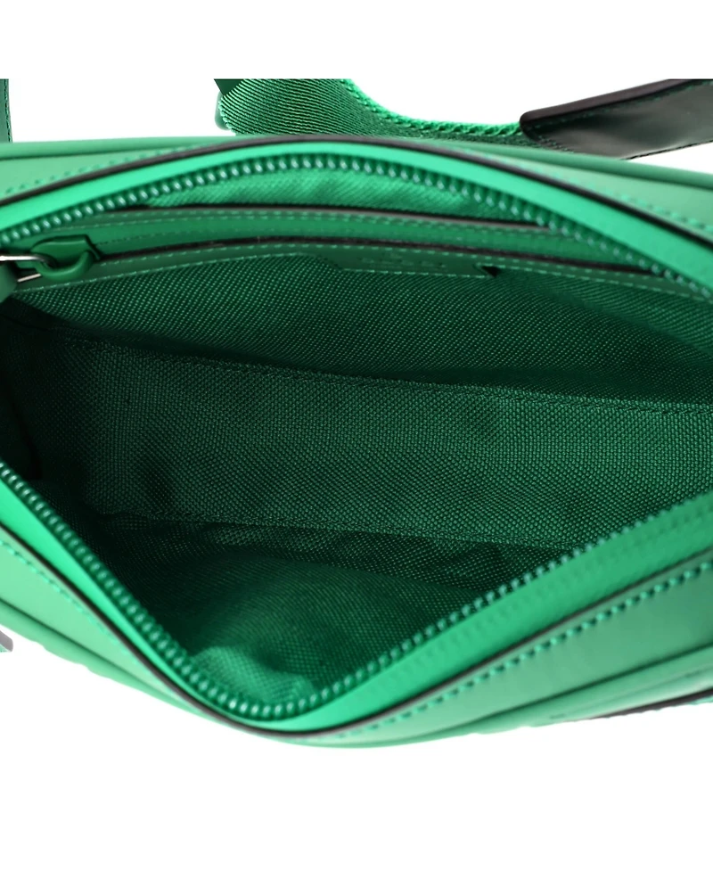 Pre-Owned Gucci Front Zip Belt Bag Gg Rubber Effect Leather