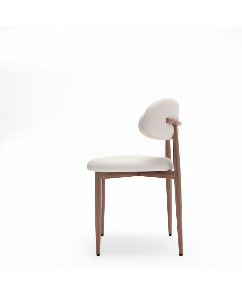 Streamdale Furniture Set of 2 Modern Farmhouse Fabric Upholstered Dining Chairs with Metal Legs