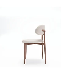 Streamdale Furniture Set of 2 Modern Farmhouse Fabric Upholstered Dining Chairs with Metal Legs