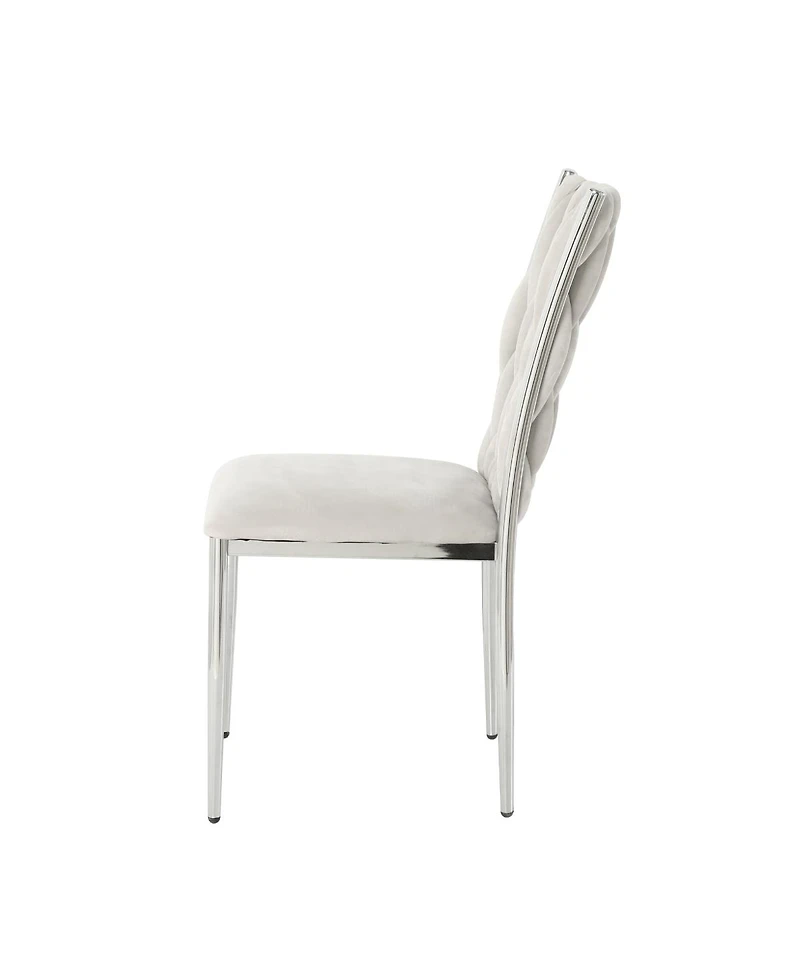 Streamdale Furniture Modern Velvet Dining Chairs with Metal Legs (Set of 4