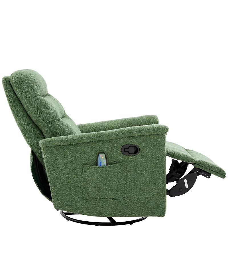 Streamdale Furniture 8-Point Massage Manual Rocking and Swivel Recliner Chair