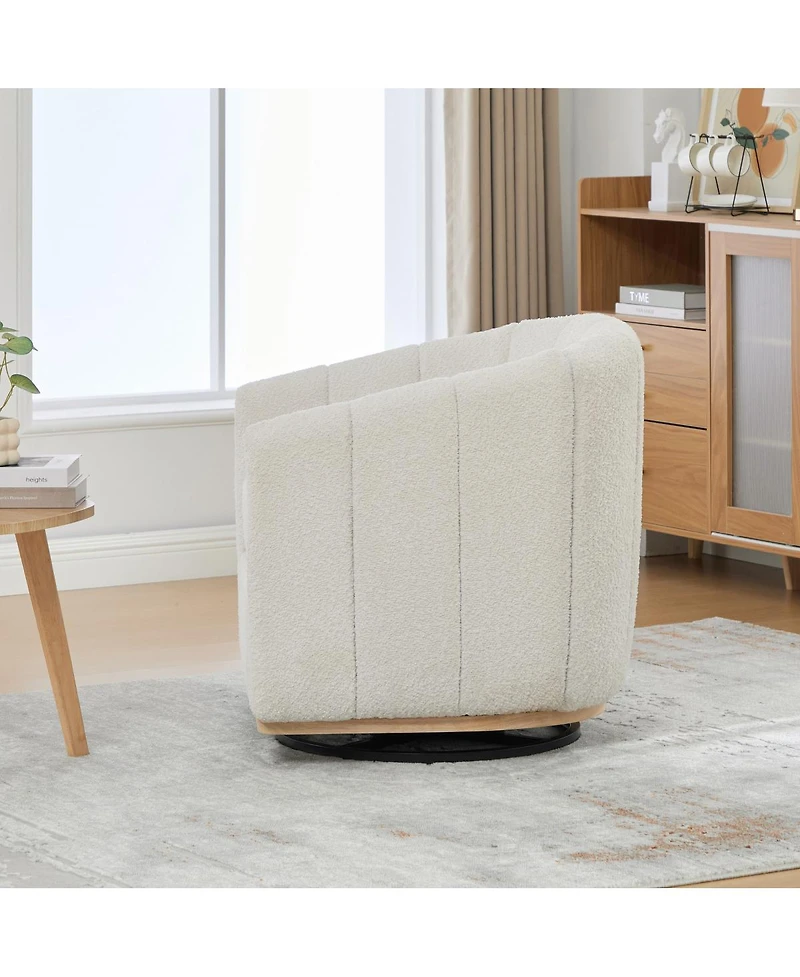 Streamdale Furniture Modern Chenille 360 Swivel Barrel Chair