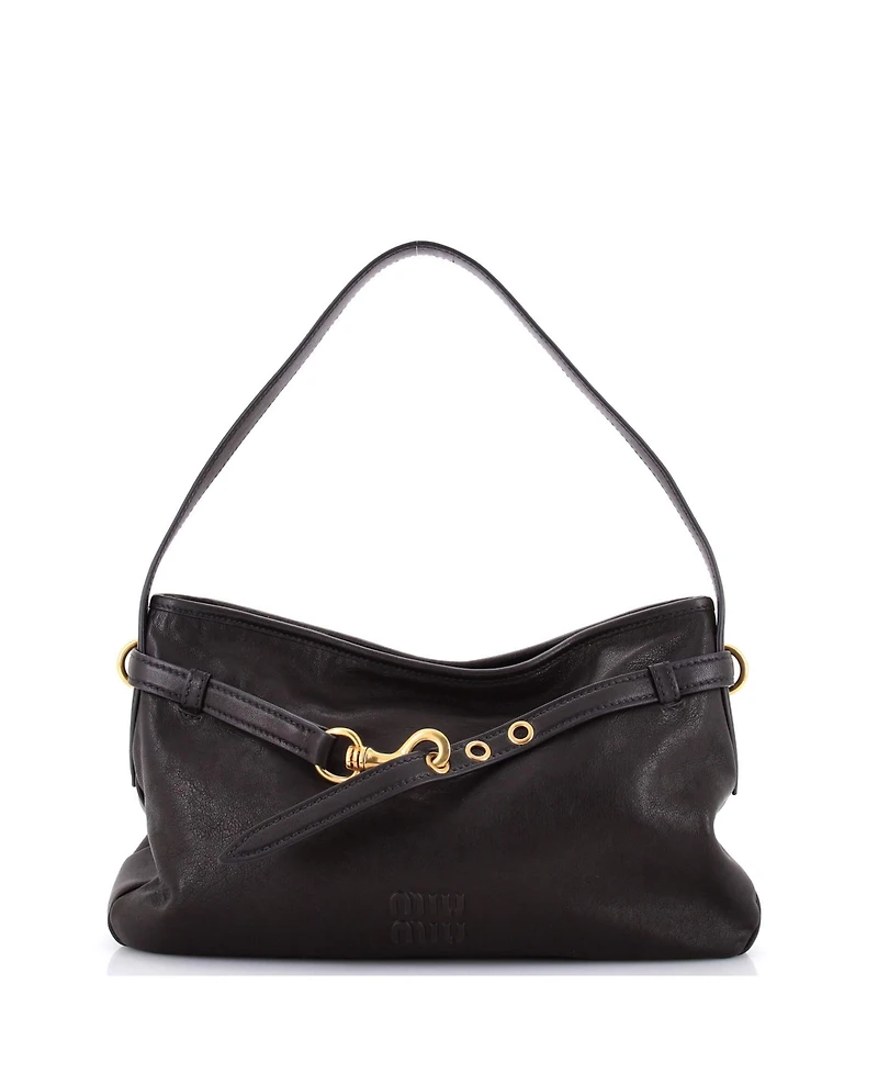 Pre-Owned Miu Miu Medium Aventure Shoulder Bag Leather