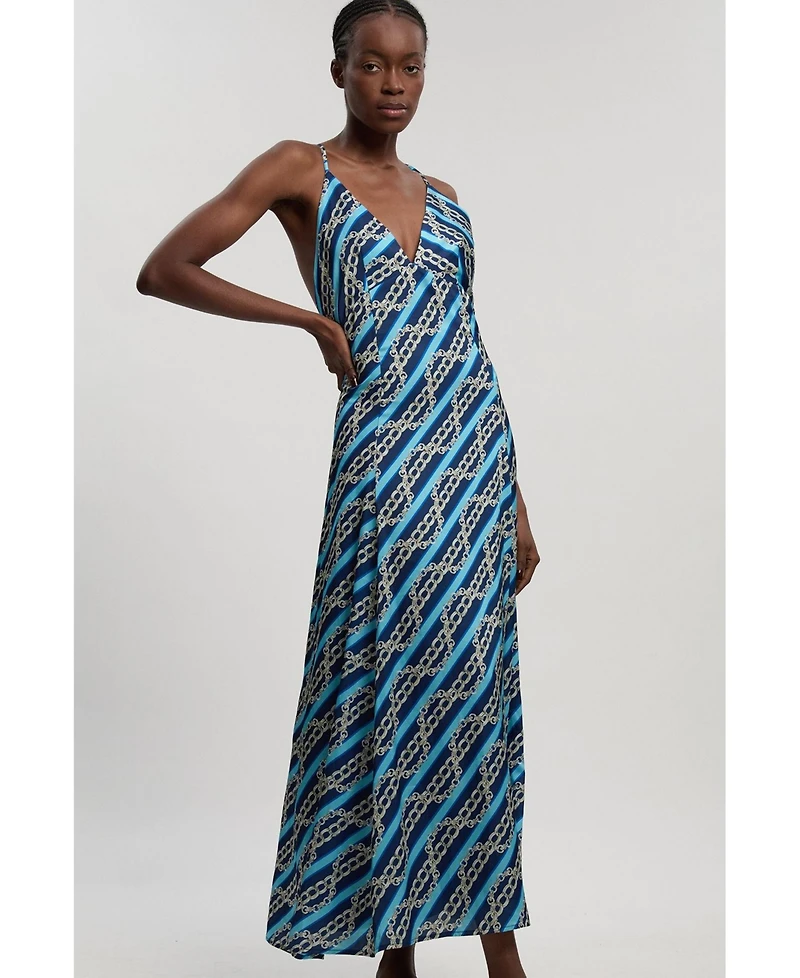 Karen Millen Women's Chain Print Maxi Dress