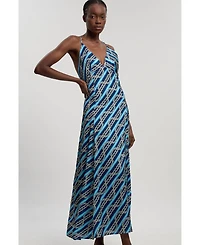Karen Millen Women's Chain Print Maxi Dress