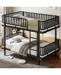 Streamdale Furniture Full over Metal Bunk Bed with Safety Guardrails Converts to 2 Beds