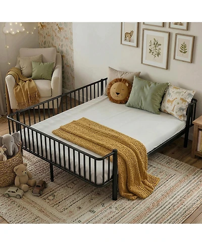 Streamdale Furniture Queen Size Metal Daybed with Sturdy Steel Slat Support
