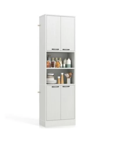 Gouun 75 Inch Kitchen Pantry Cabinet Tall Cupboard with Doors Shelves