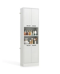 Gouun 75 Inch Kitchen Pantry Cabinet Tall Cupboard with Doors Shelves