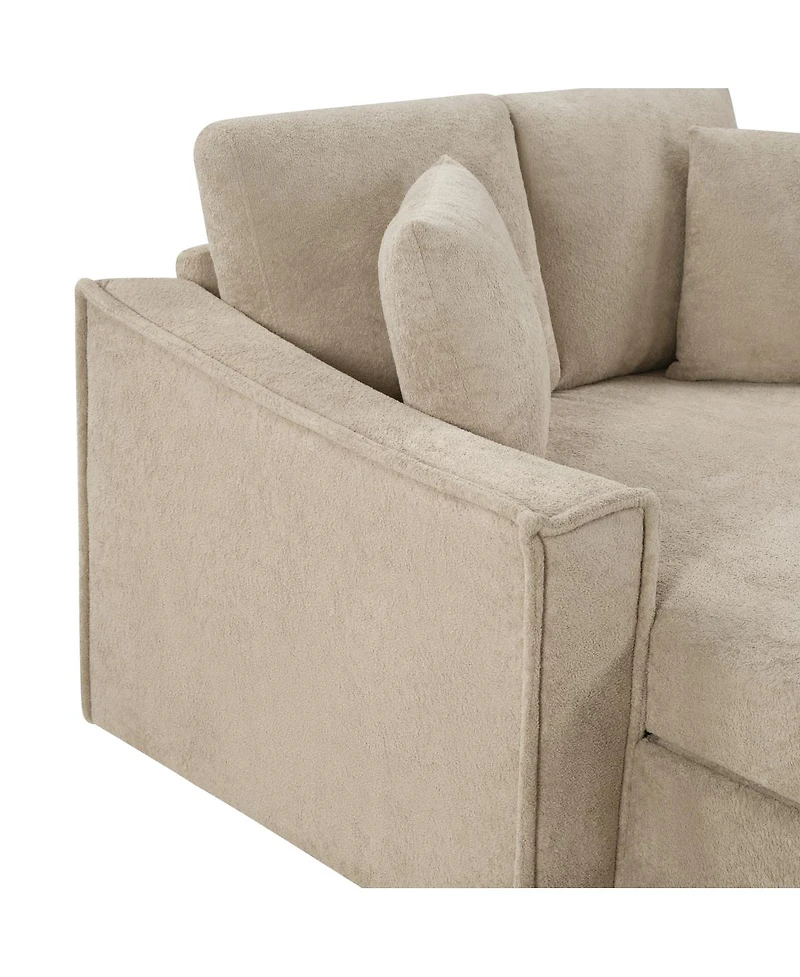 Streamdale Furniture Modern 53.5'' Chaise Sofa Bed with Hidden Storage and Pillows
