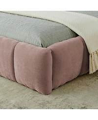 Streamdale Furniture Upholstered Chenille Platform Bed Frame with Headboard