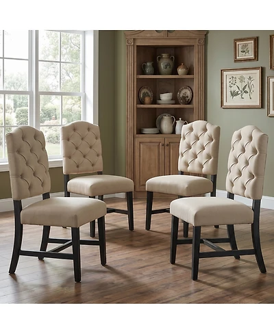 Streamdale Furniture 4-Piece Retro Upholstered Dining Chair Set