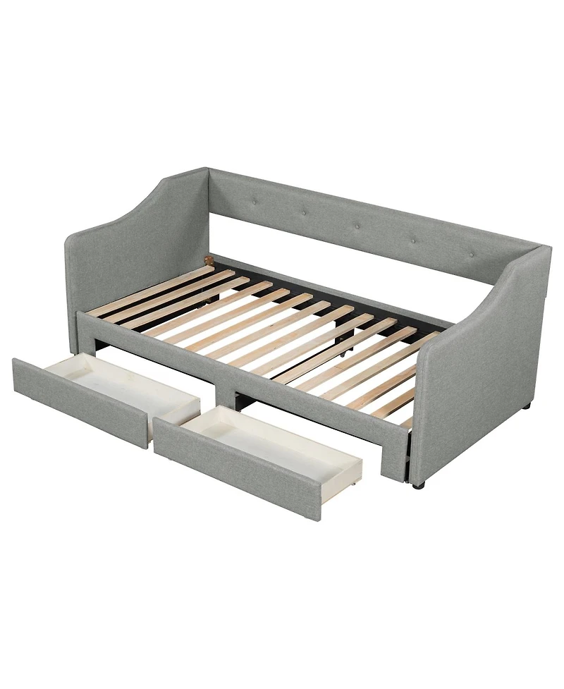 Streamdale Furniture to King Size Upholstered Daybed with Two Drawers