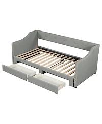 Streamdale Furniture to King Size Upholstered Daybed with Two Drawers