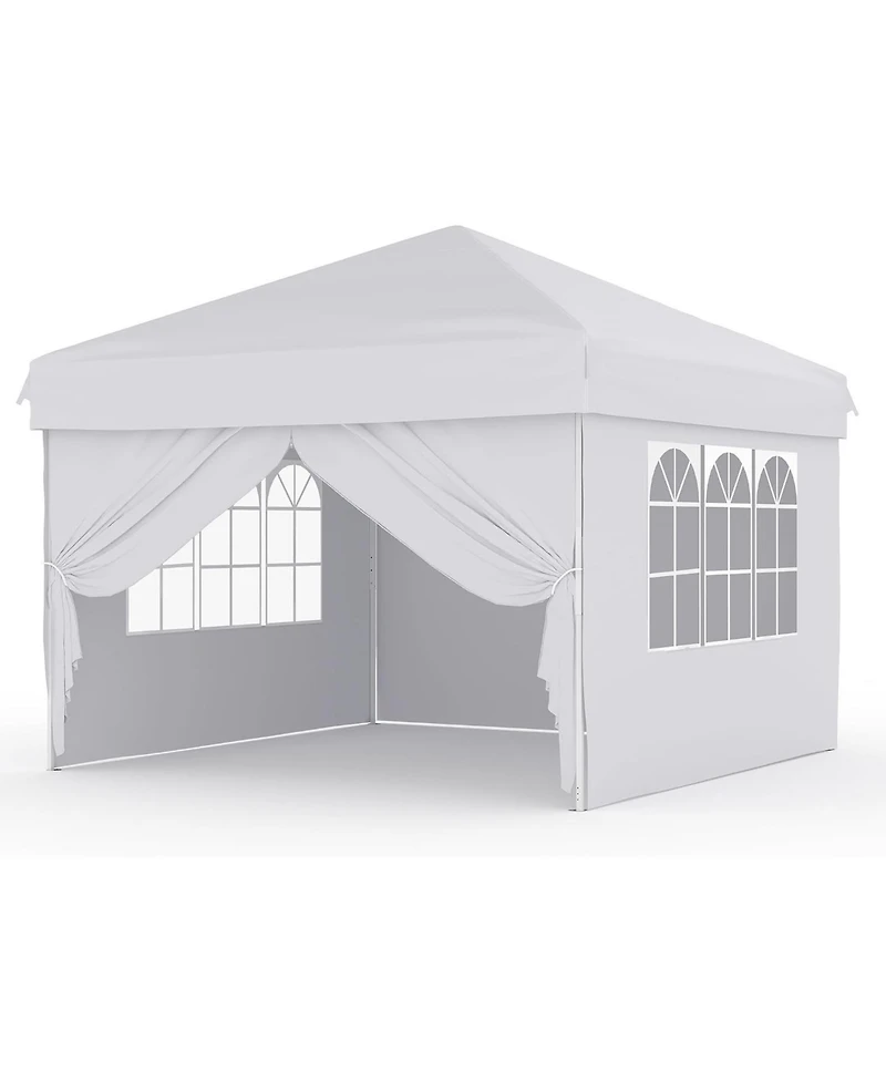 gaomon 10'x10' Easy Pop Up Canopy Tent with 4 Detachable Window Sidewalls - Waterproof Outdoor Portable Canopy with Carry Bag and Guy Lines