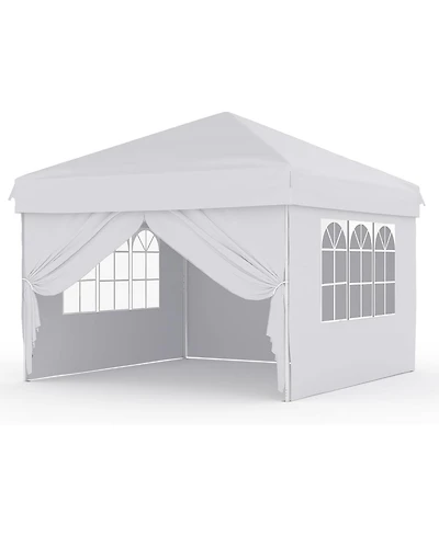 gaomon 10'x10' Easy Pop Up Canopy Tent with 4 Detachable Window Sidewalls - Waterproof Outdoor Portable Canopy with Carry Bag and Guy Lines
