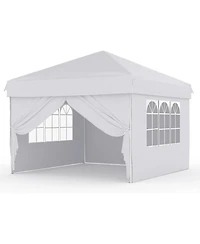 gaomon 10'x10' Easy Pop Up Canopy Tent with 4 Detachable Window Sidewalls - Waterproof Outdoor Portable Canopy with Carry Bag and Guy Lines