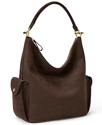 Lauren Ralph Lauren Blaike Croc-Embossed Medium Shoulder Handbag