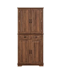 Streamdale Furniture 71'' Tall Farmhouse Kitchen Pantry with 3 Pull-Out Organizers and 2 Drawers