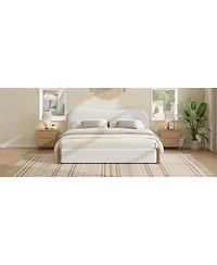 Streamdale Furniture King Size Upholstered Platform Bed with Wood Supporting Feet