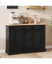 Streamdale Furniture 5-Drawer Sideboard Buffet Cabinet with Adjustable Shelves