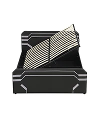 Streamdale Furniture Queen-Size Cyberpunk Hydraulic Storage Gaming Bed with Padded Headboard