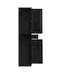 Streamdale Furniture 71'' Tall Farmhouse Kitchen Pantry with 3 Pull-Out Organizers and 6 Door Shelves