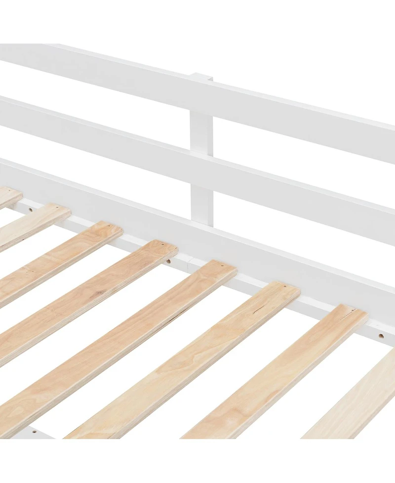 Streamdale Furniture Loft Bed with Two Chest of Drawers Desk and Light Strip