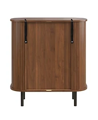 Streamdale Furniture 28'' Fluted Wine Bar Cabinet with Storage and Adjustable Shelves