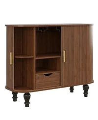 Streamdale Furniture 39'' Fluted Mid-Century Modern Bar Cabinet with Wine Racks and Storage