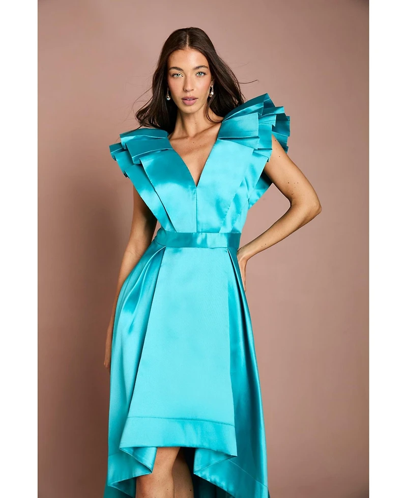 Coast Women's V-Neck High Low Midi Dress